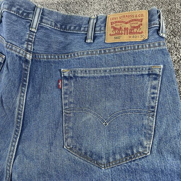 Levi's 560 Mens Jeans Loose Fit Tapered Leg Blue 40x30 - Picture 16 of 16
